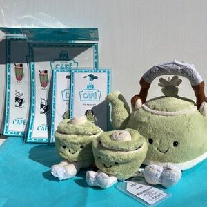 Jellycat Shanghai Exclusive Vividdy Teapot & Ool and Ong Teacups - NEW